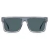 Transparent-blue sunglasses with logo plaque