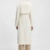 Trench coat with fabric belt
