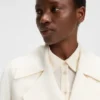 Trench coat with fabric belt