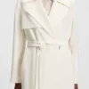 Trench coat with fabric belt