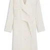 Trench coat with fabric belt