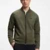 Triangle-jacquard zip-up sweatshirt with rubberized logo Triangle-jacquard zip-up sweatshirt with rubberized logo