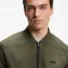 Triangle-jacquard zip-up sweatshirt with rubberized logo Triangle-jacquard zip-up sweatshirt with rubberized logo