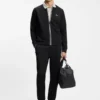 Triangle-jacquard zip-up sweatshirt with rubberized logo Triangle-jacquard zip-up sweatshirt with rubberized logo