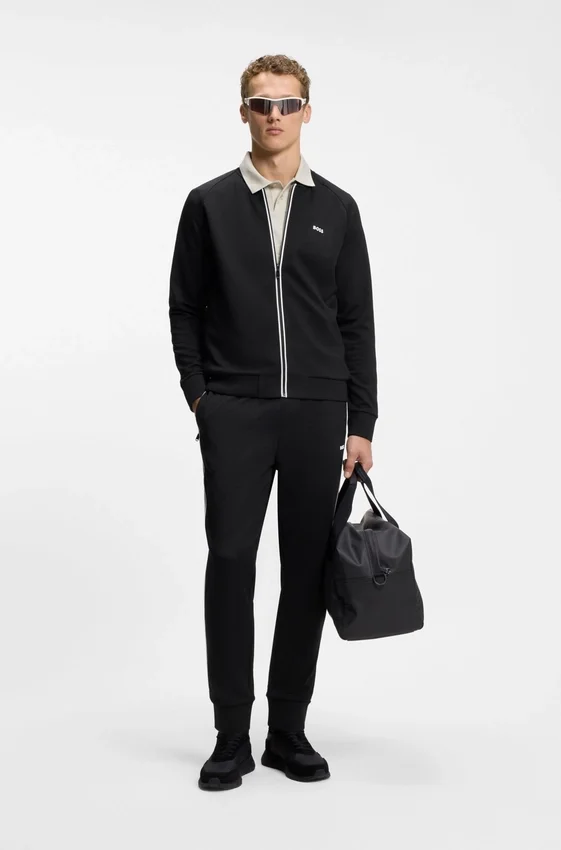 Triangle-jacquard zip-up sweatshirt with rubberized logo Triangle-jacquard zip-up sweatshirt with rubberized logo