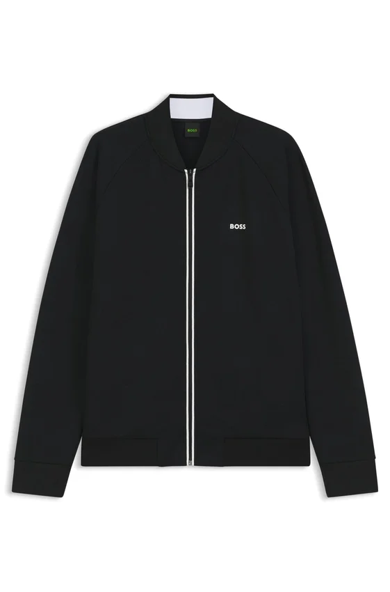 Triangle-jacquard zip-up sweatshirt with rubberized logo Triangle-jacquard zip-up sweatshirt with rubberized logo