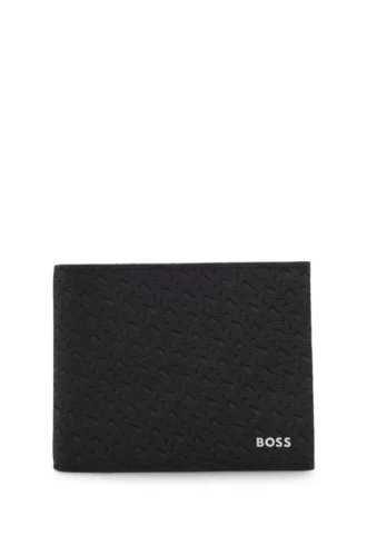 Trifold wallet with monogram pattern