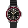 Troper black-dial watch with silicone strap