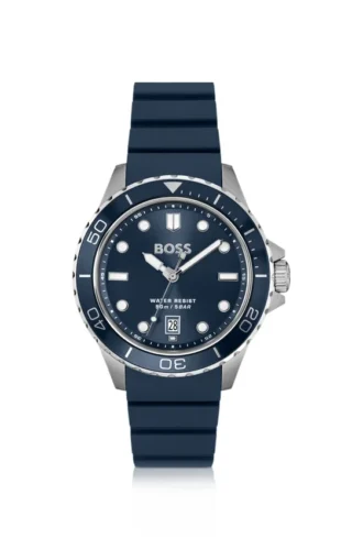 Troper blue-dial watch with silicone strap