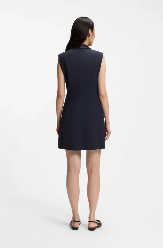 Tuxedo-style dress with draped lapel Tuxedo-style dress with draped lapel