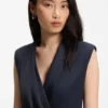 Tuxedo-style dress with draped lapel Tuxedo-style dress with draped lapel