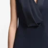 Tuxedo-style dress with draped lapel Tuxedo-style dress with draped lapel
