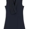 Tuxedo-style dress with draped lapel Tuxedo-style dress with draped lapel