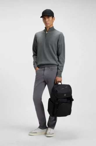 Twill backpack with Double B monogram
