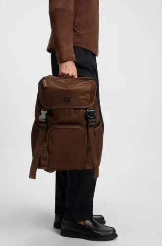 Twill backpack with Double B monogram
