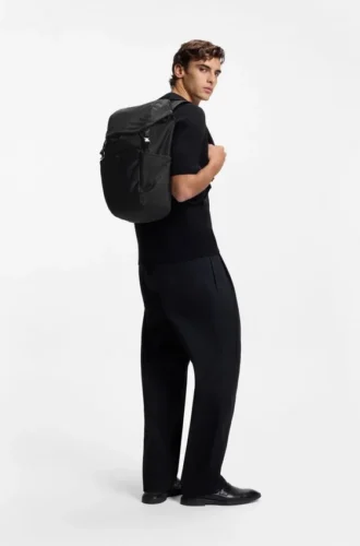 Twill backpack with stacked logo