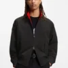 Twill bomber jacket with buttoned stand collar Twill bomber jacket with buttoned stand collar
