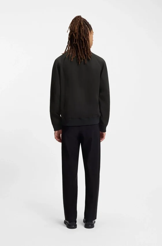 Twill bomber jacket with buttoned stand collar Twill bomber jacket with buttoned stand collar