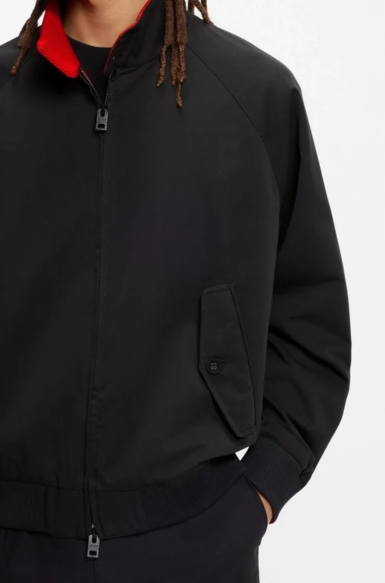 Twill bomber jacket with buttoned stand collar Twill bomber jacket with buttoned stand collar