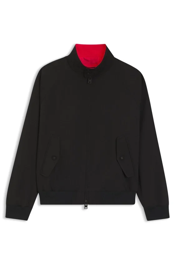 Twill bomber jacket with buttoned stand collar Twill bomber jacket with buttoned stand collar