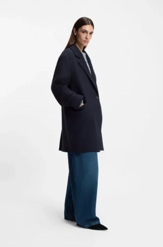 Twill coat in a blazer style