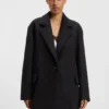 Twill coat in a blazer style