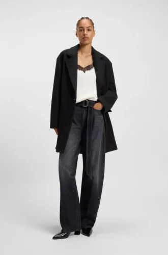 Twill coat in a blazer style