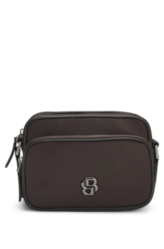 Twill crossbody bag with Double B monogram
