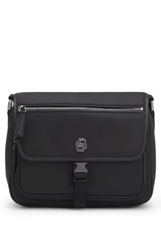 Twill crossbody bag with Double B monogram