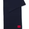 Twisted-fringe scarf in wool twill