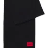 Twisted-fringe scarf in wool twill