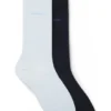 Two-pack dress socks in soft, compact cotton