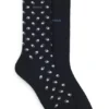 Two-pack mini-pattern socks in a combed cotton blend