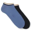 Two-pack of ankle socks with signature-stripe cuffs