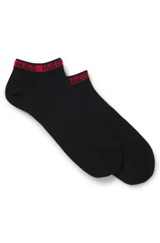Two-pack of branded-cuff socks in an ankle length