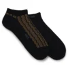 Two-pack of cotton-blend ankle socks with logos