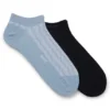 Two-pack of cotton-blend ankle socks with logos
