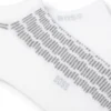 Two-pack of cotton-blend ankle socks with logos