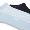 Two-pack of cotton-blend ankle socks with logos