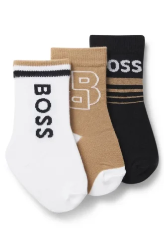 Two-pack of kids’ socks with logo details