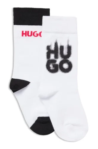 Two-pack of kids’ socks with logo details