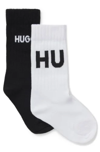Two-pack of kids’ socks with logo details