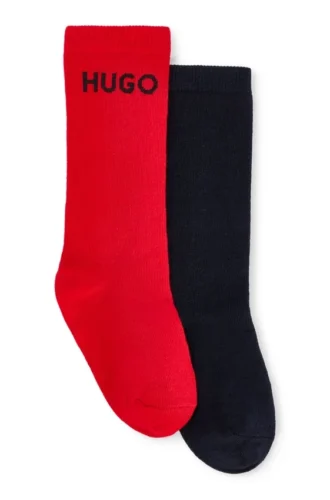 Two-pack of kids’ socks with logo details