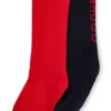 Two-pack of kids’ socks with logo details
