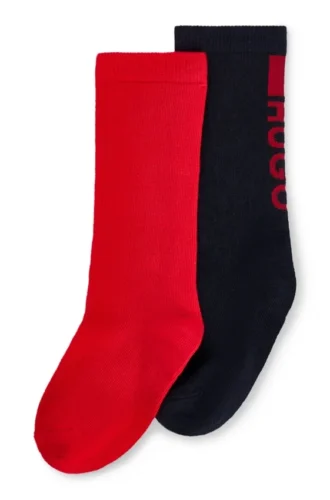 Two-pack of kids’ socks with logo details