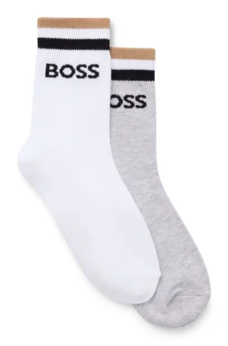 Two-pack of kids’ socks with signature stripe and logo