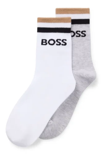 Two-pack of kids’ socks with signature stripe and logo
