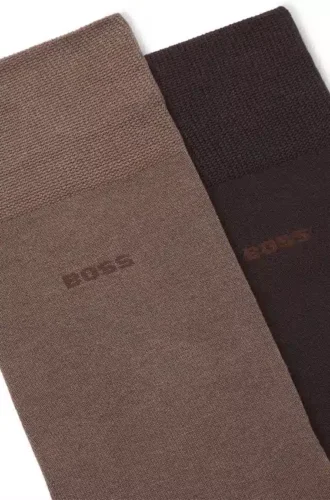 Two-pack of regular-length socks in a mercerised-cotton blend