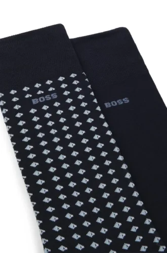 Two-pack of regular-length socks with mercerised cotton