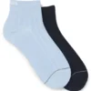 Two-pack of ribbed cotton-blend short socks